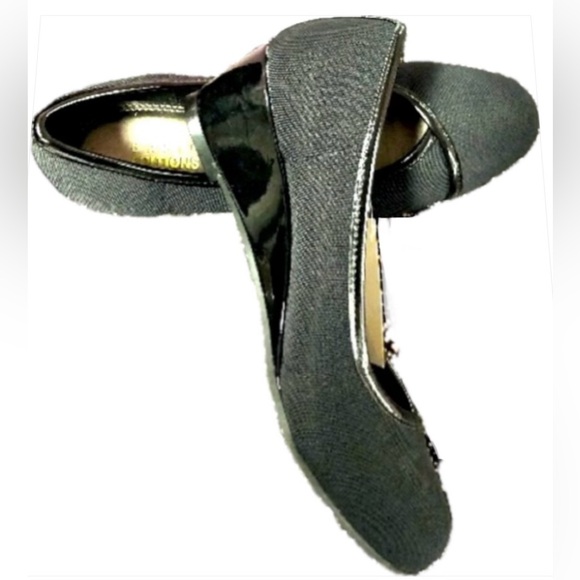 BASIC EDITION earlena women’s dress/casual shoes  2in wedge black size 5 NWT - Picture 3 of 12